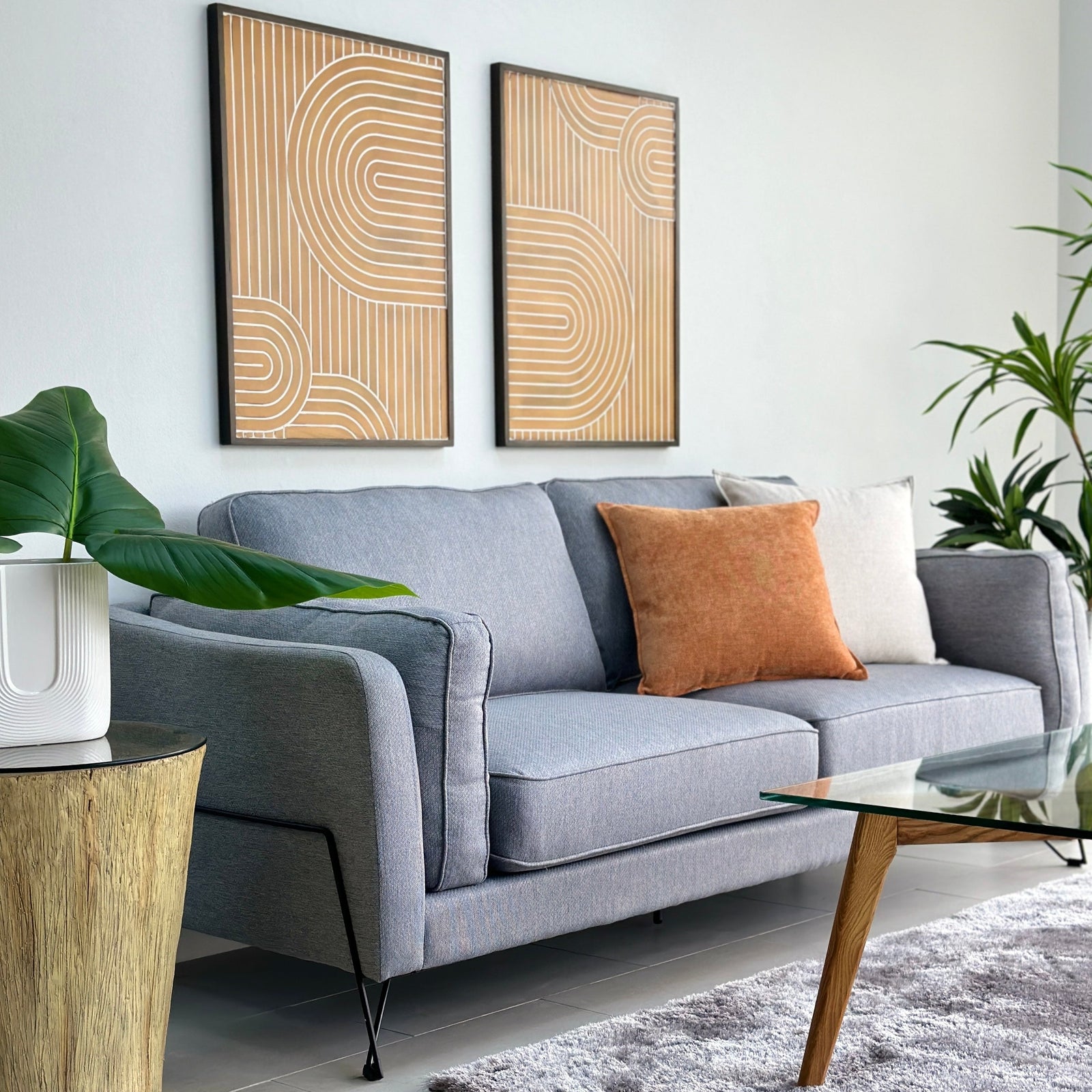 Ravdi Fabric Gray Sofa