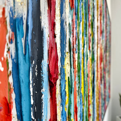 Colorful Groove Framed Oil Hand Painted Wall Art