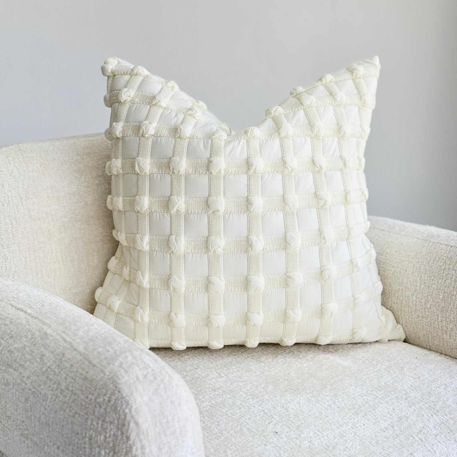 Square Cover Pillow Bone White Knots