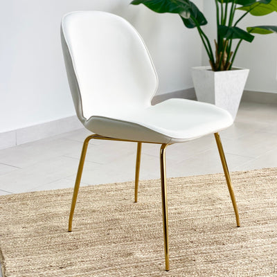 Clara Dining Table Natural Top Stainless Steel Legs Set
