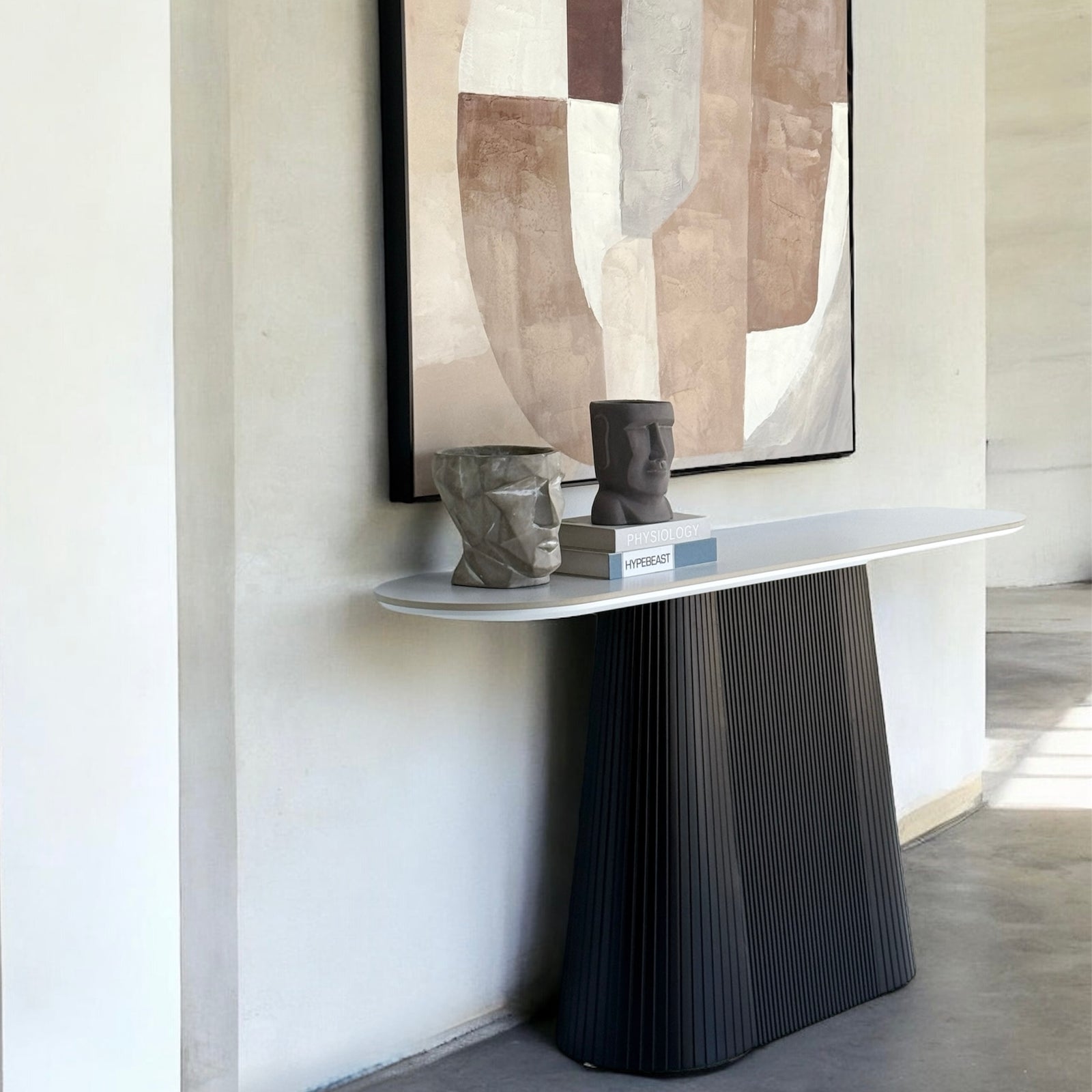 Eclipse Pedestal Console Table Two Tone