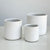 Ceramic White Round Pot With Abstract Lines