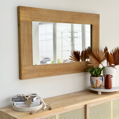 Gabrielle Natural Rustic Wall Wooden Mirror