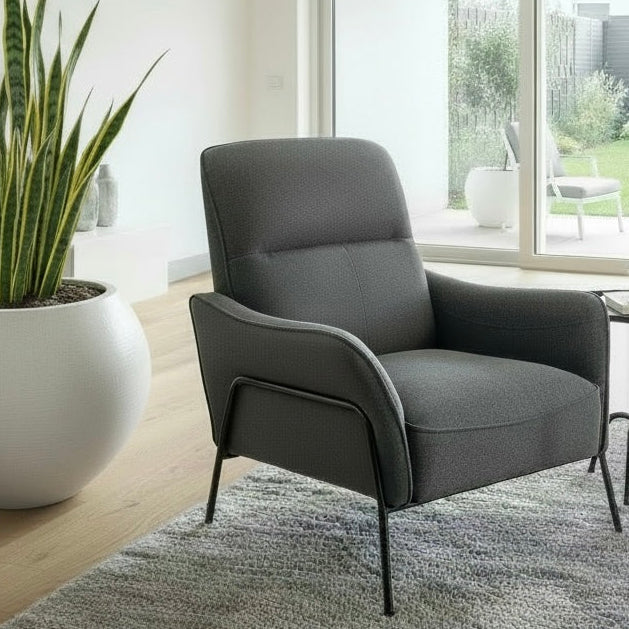 Lofty Chair Charcoal Gray Fabric