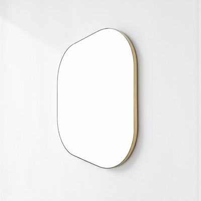 Rounded Corner Gold Metal Frame Mirror 36"