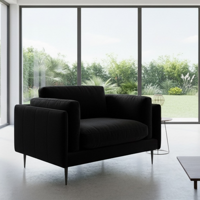 Veloure Black Fabric Grand Chair