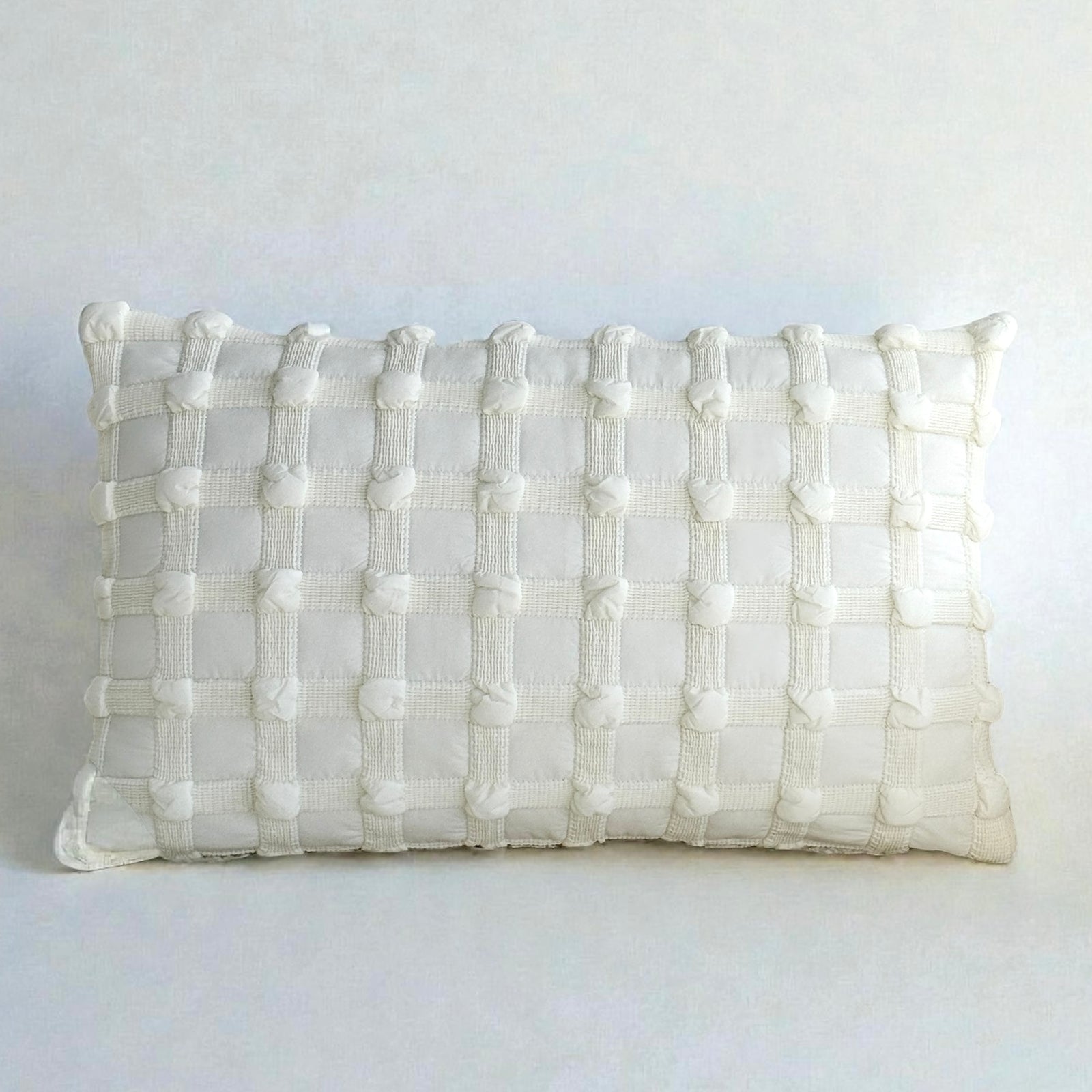 Lumbar Cover Pillow Bone White Knots