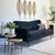 V Shape Black Fabric Sofa
