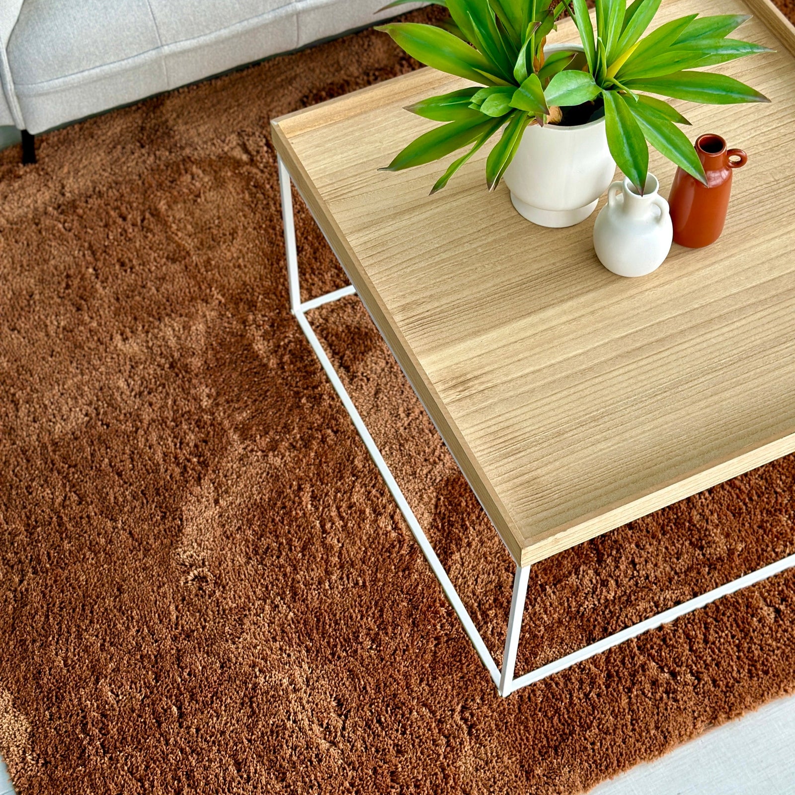 Super Soft Shaggy Cognac Rug 5' x 8'