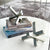Metal Abstract Silver Cross Set of Two