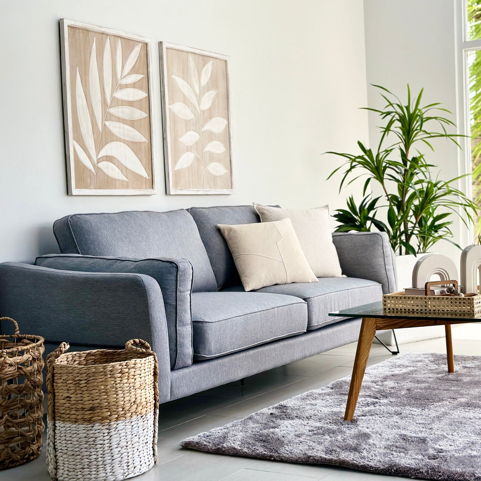 Tropical Leaf Carved Wooden Wall Art