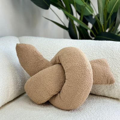 Boucle Love Knot Bone White Pillow