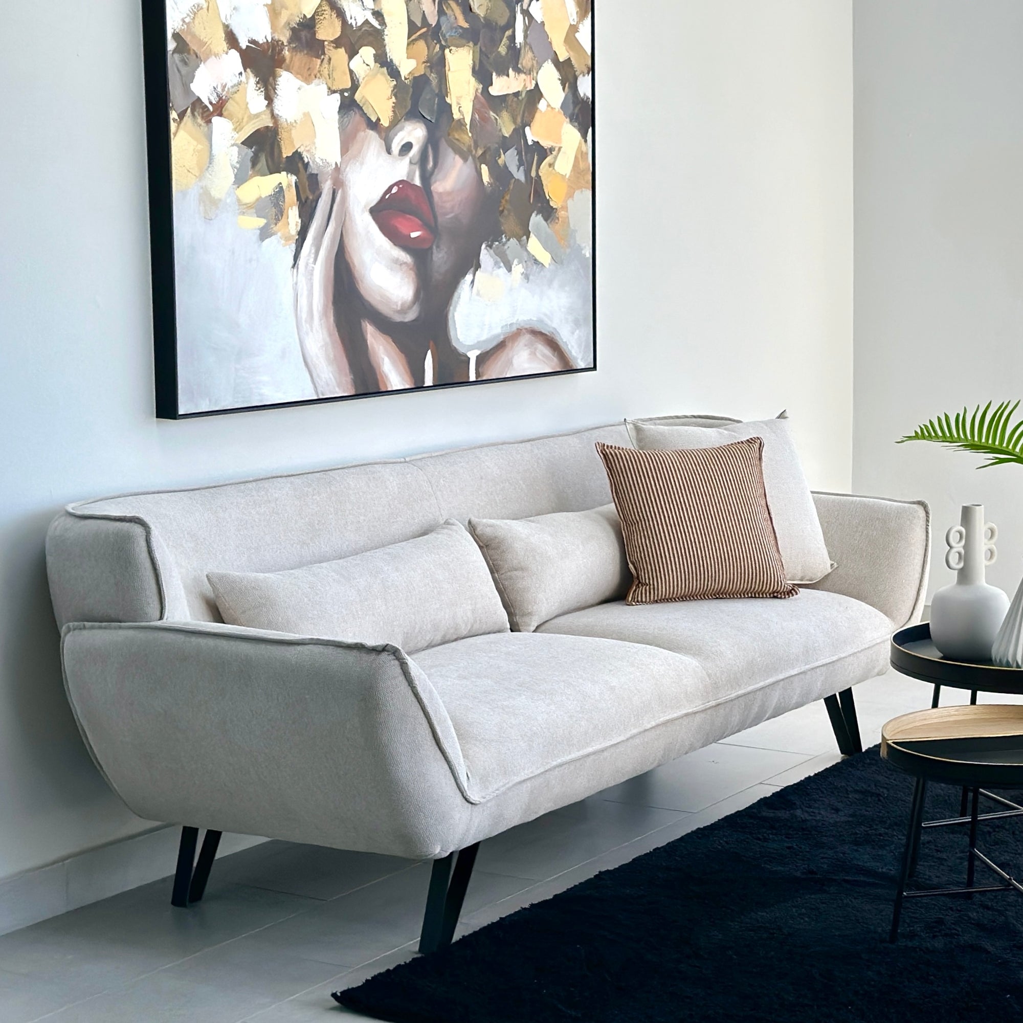 Gio Ivory Fabric Sofa