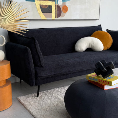 Stilo Futon Sofa Bed Black Fabric