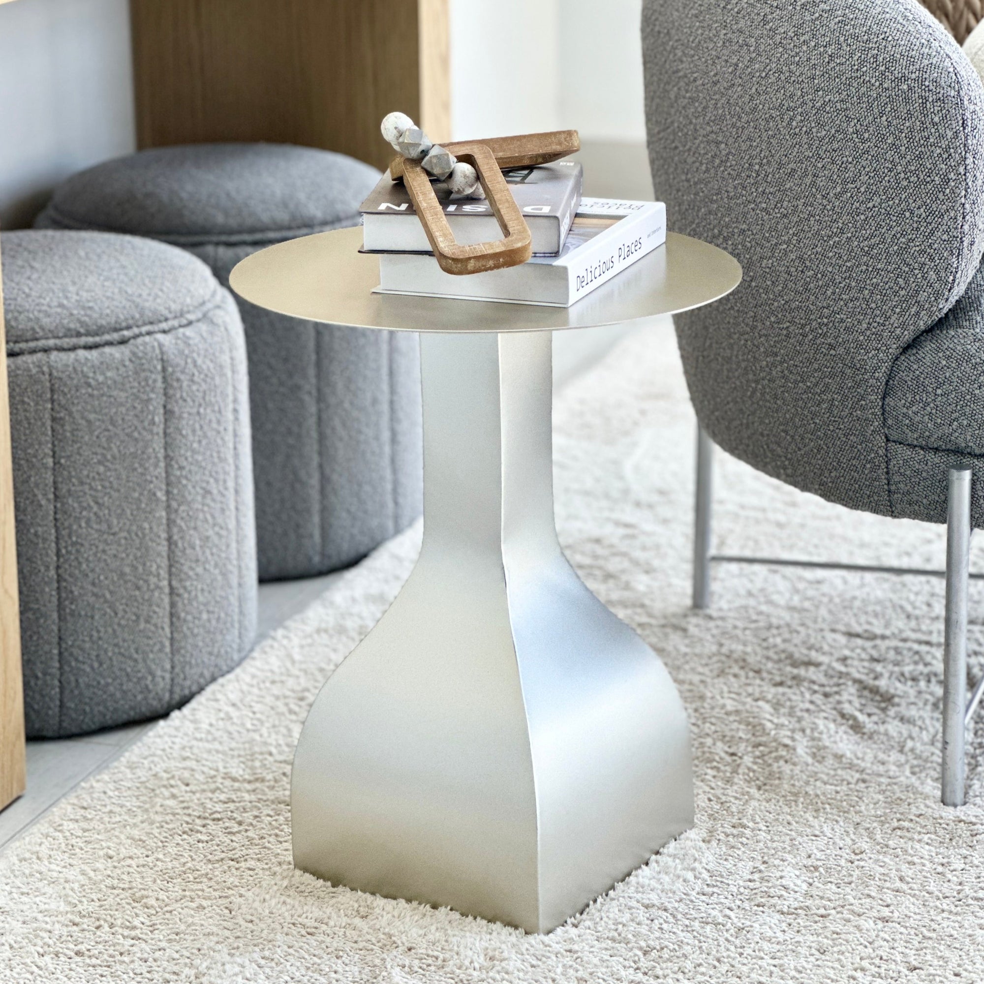 Accent Silver Metal Side Table