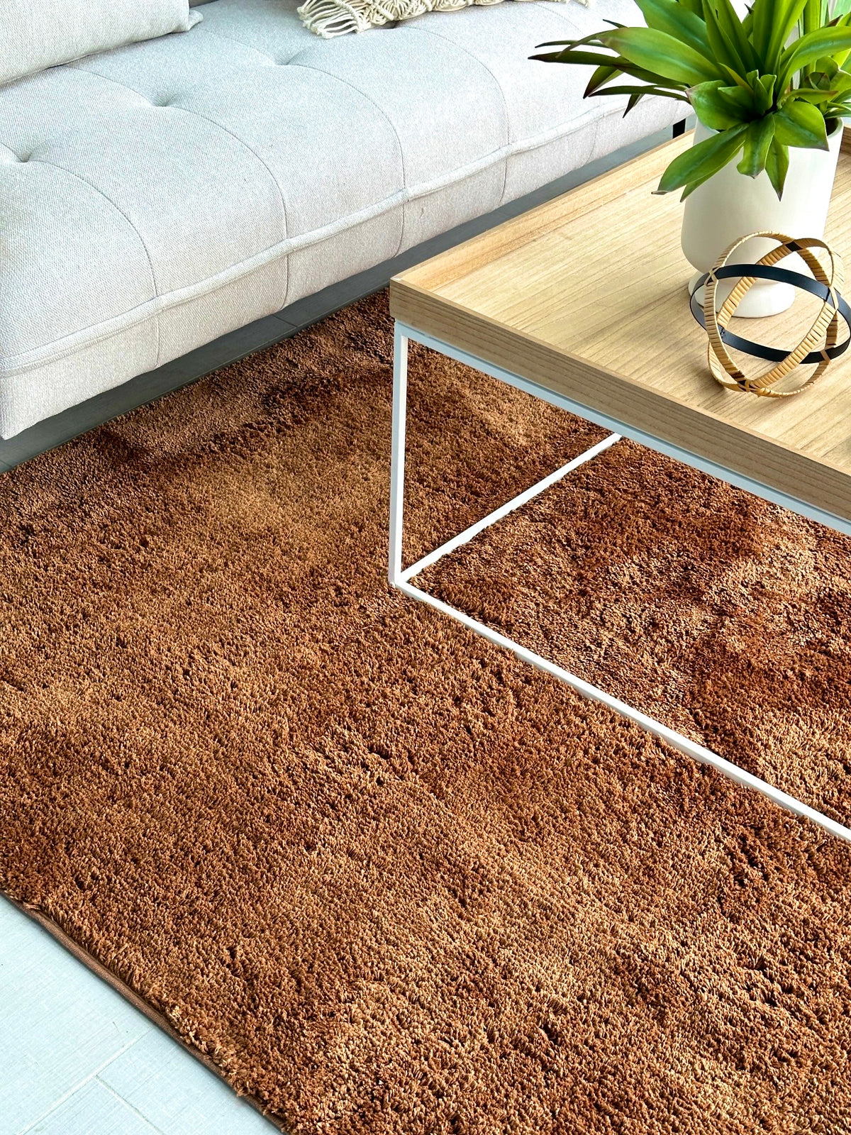 Super Soft Shaggy Cognac Rug 5' x 8'