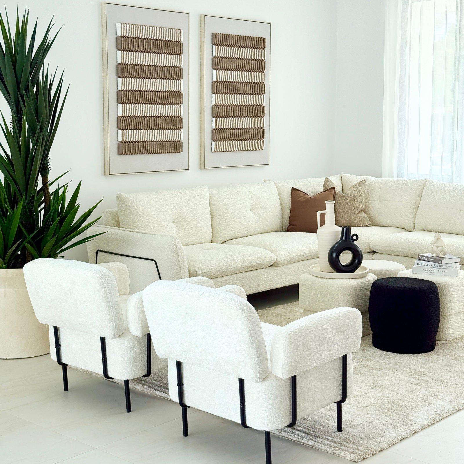 Cami White Corner Sofa Right Side