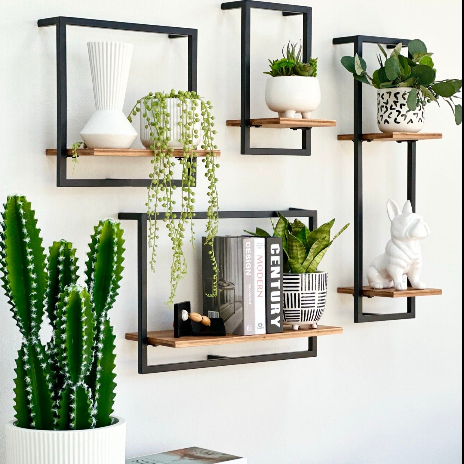 Shelfmate Metal & Wood Vertical Double Wall Shelf