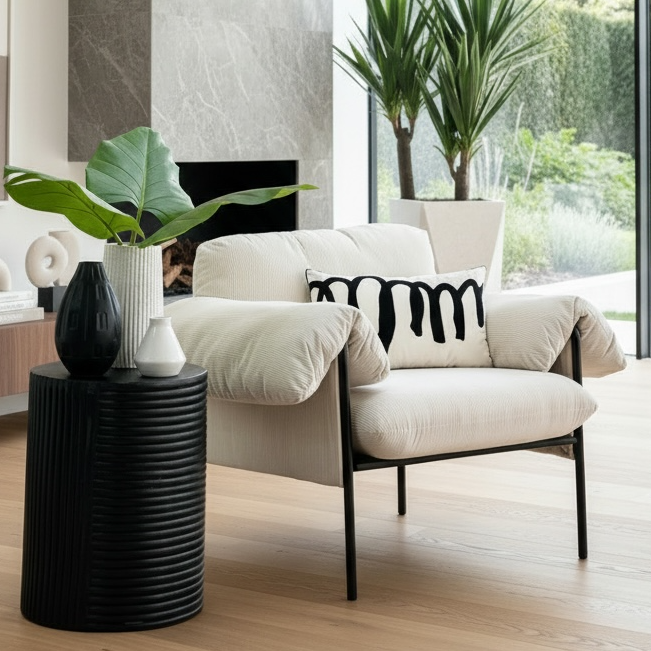 Modern Lounge Armchair Bone White Chair