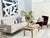 V Shape Ivory Fabric Sofa