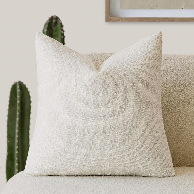 Square Cover Pillow White Boucle