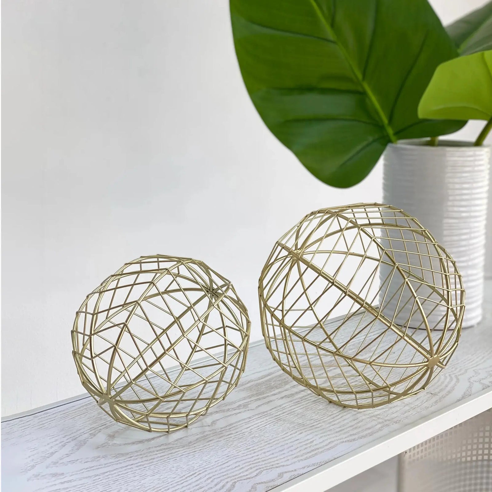 Dyson Gold Metal Round Orb Decor 9"