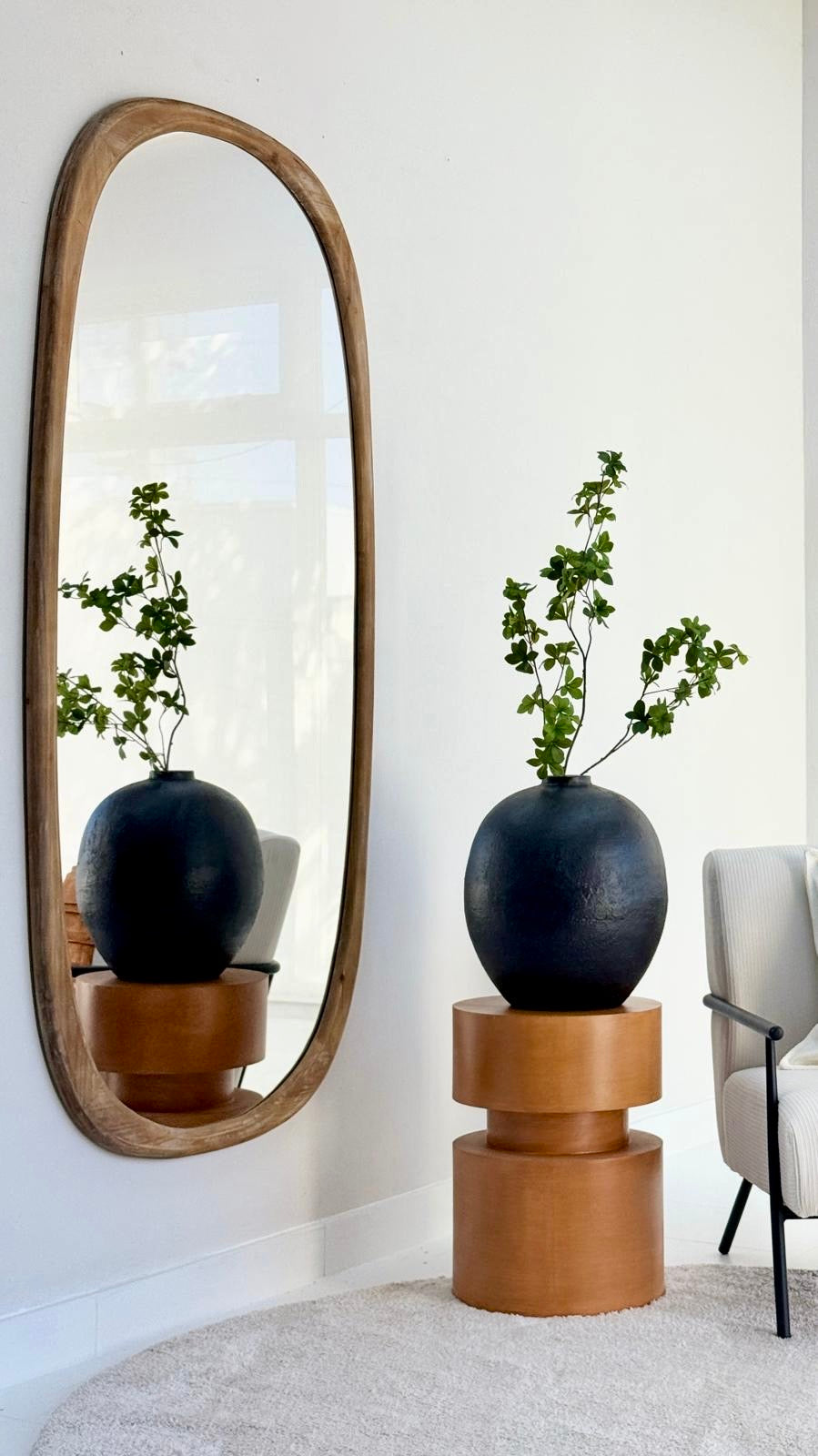 Irregular Wooden Wall Mirror