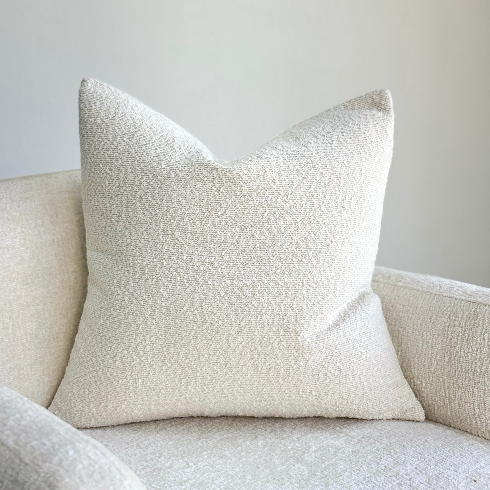 Square Cover Pillow White Boucle