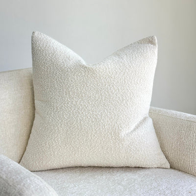 Square Cover Pillow White Boucle