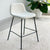 Mont Slope Ivory Fabric Stool Metal Black Legs