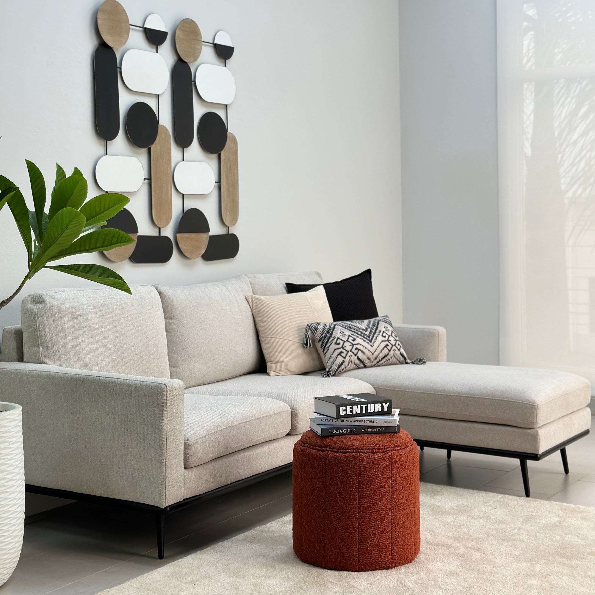 Comfy Reversible Chaise Ivory Sectional