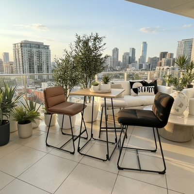 Adalis Walnut Wooden Bar Table