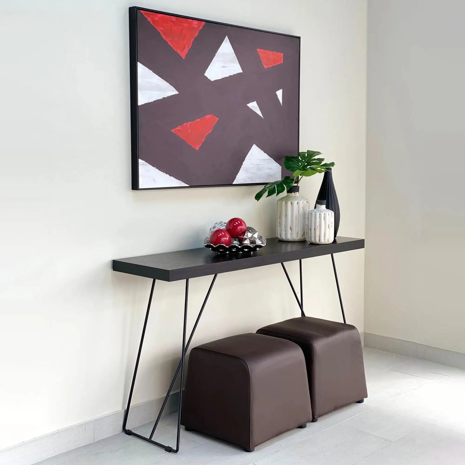 Framed Canvas Abstract Red Wall Art