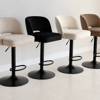 Kamari Adjustable Swivel Bar & Counter Stool Velvet Sand