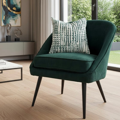 Amber Corduroy Fabric Green Chair