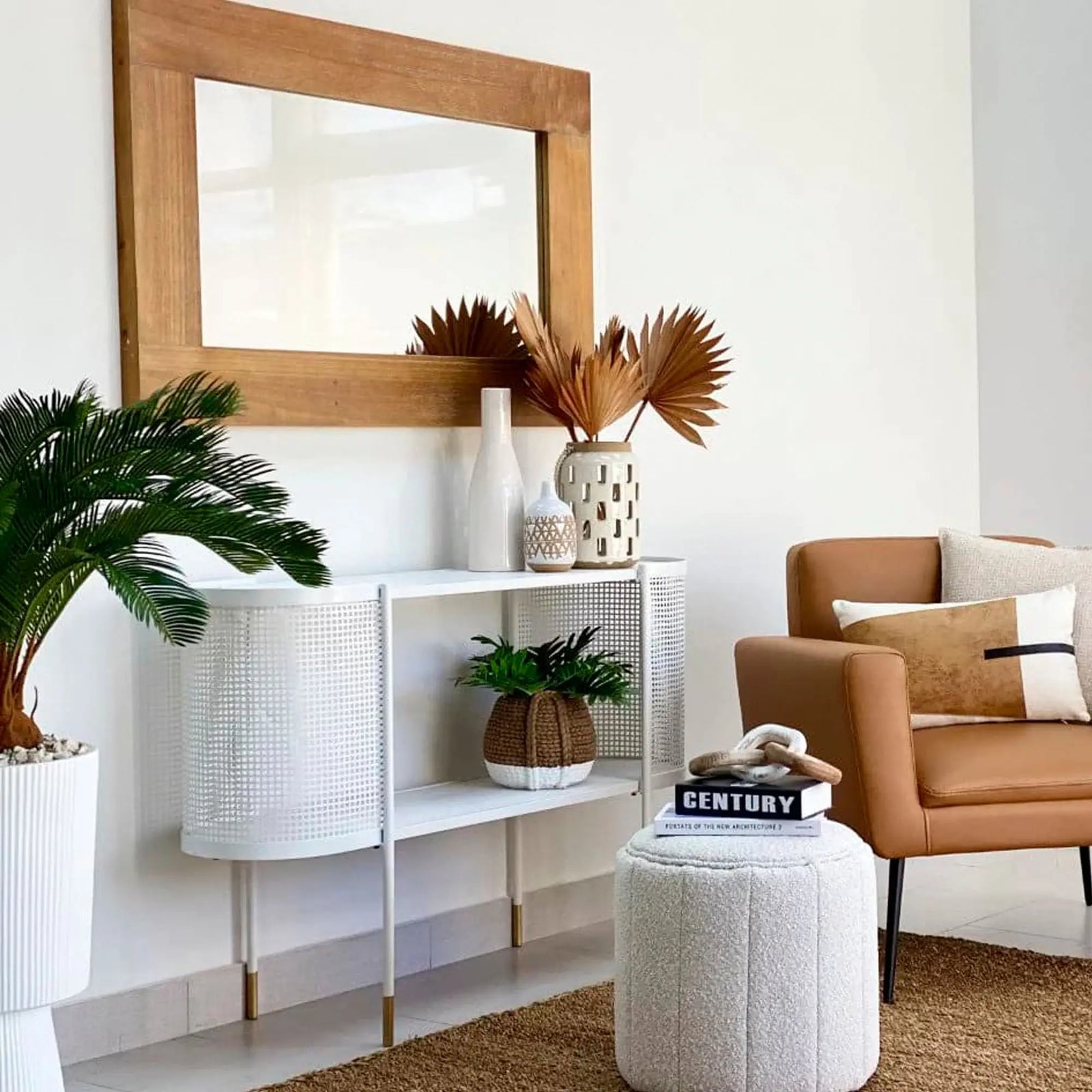 Gabrielle Natural Rustic Wall Wooden Mirror