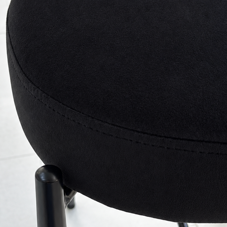 Thira Counter Stool Metal Black Legs Black Velvet