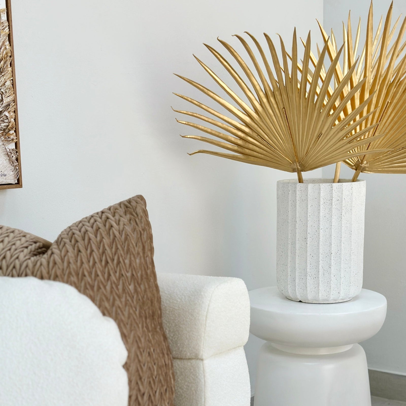 Single Metallic Gold Fan Palm