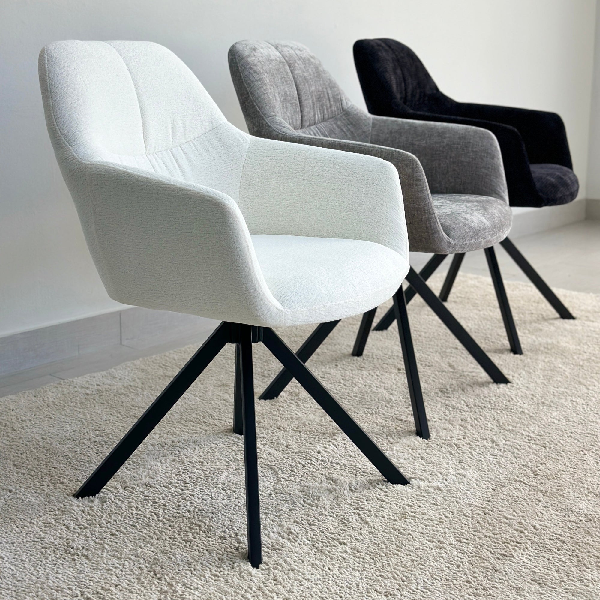 Upholstered Gray Quatropi Dinning Arm Chair
