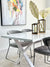 Criss Cross White Top White Legs Dining Table Set