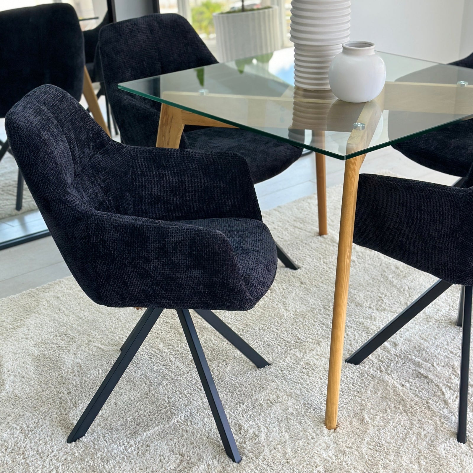 Nova Square Ash Wood Dining Table Legs Set