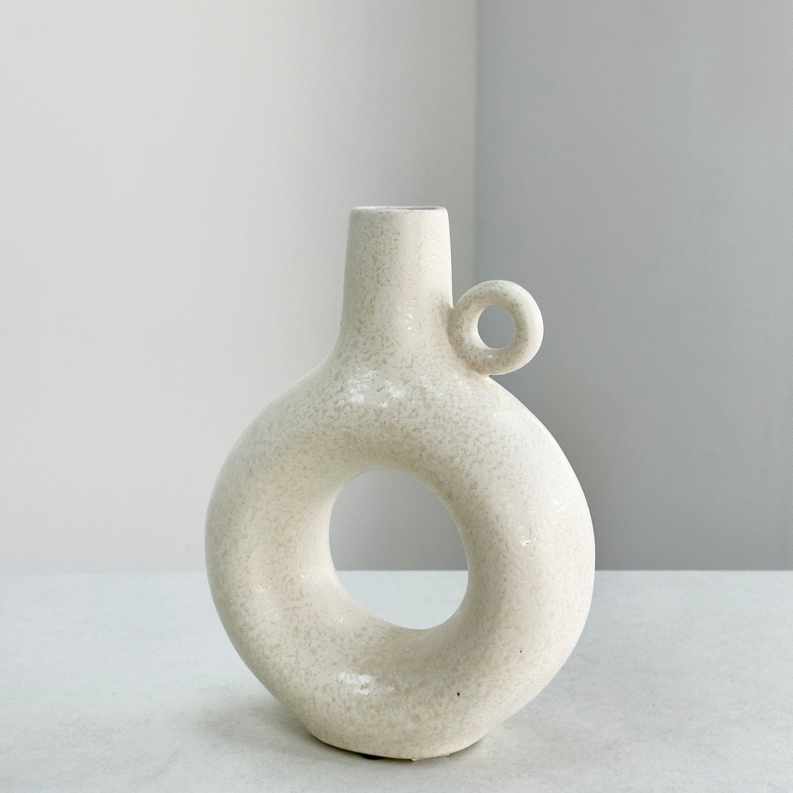 Small White Circle Vase