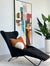 Contemporary Lounge Chair Boucle Black Fabric