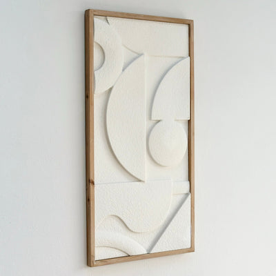 Dimensional Abstract White Wooden Frame Wall Art