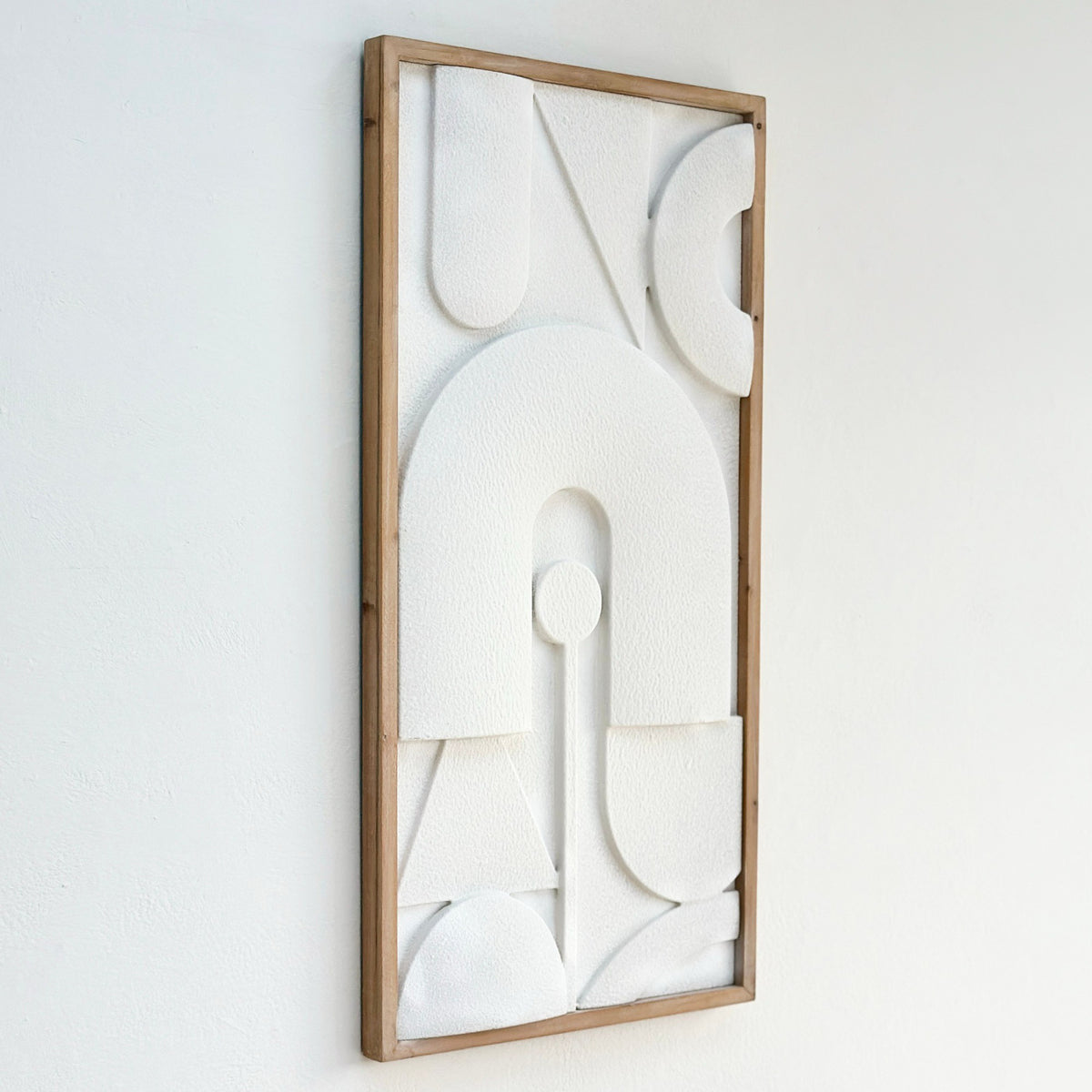 Dimensional Abstract White Wooden Frame Wall Art