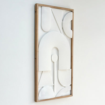 Dimensional Abstract White Wooden Frame Wall Art