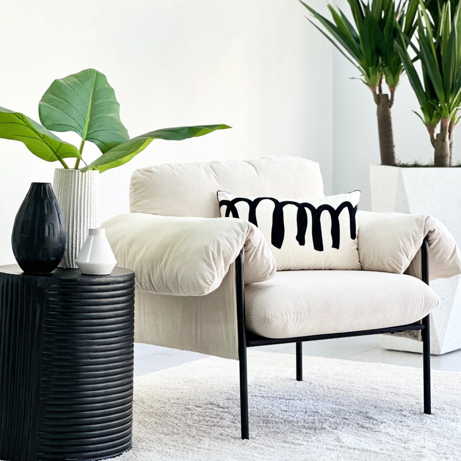 Modern Lounge Armchair Bone White Chair