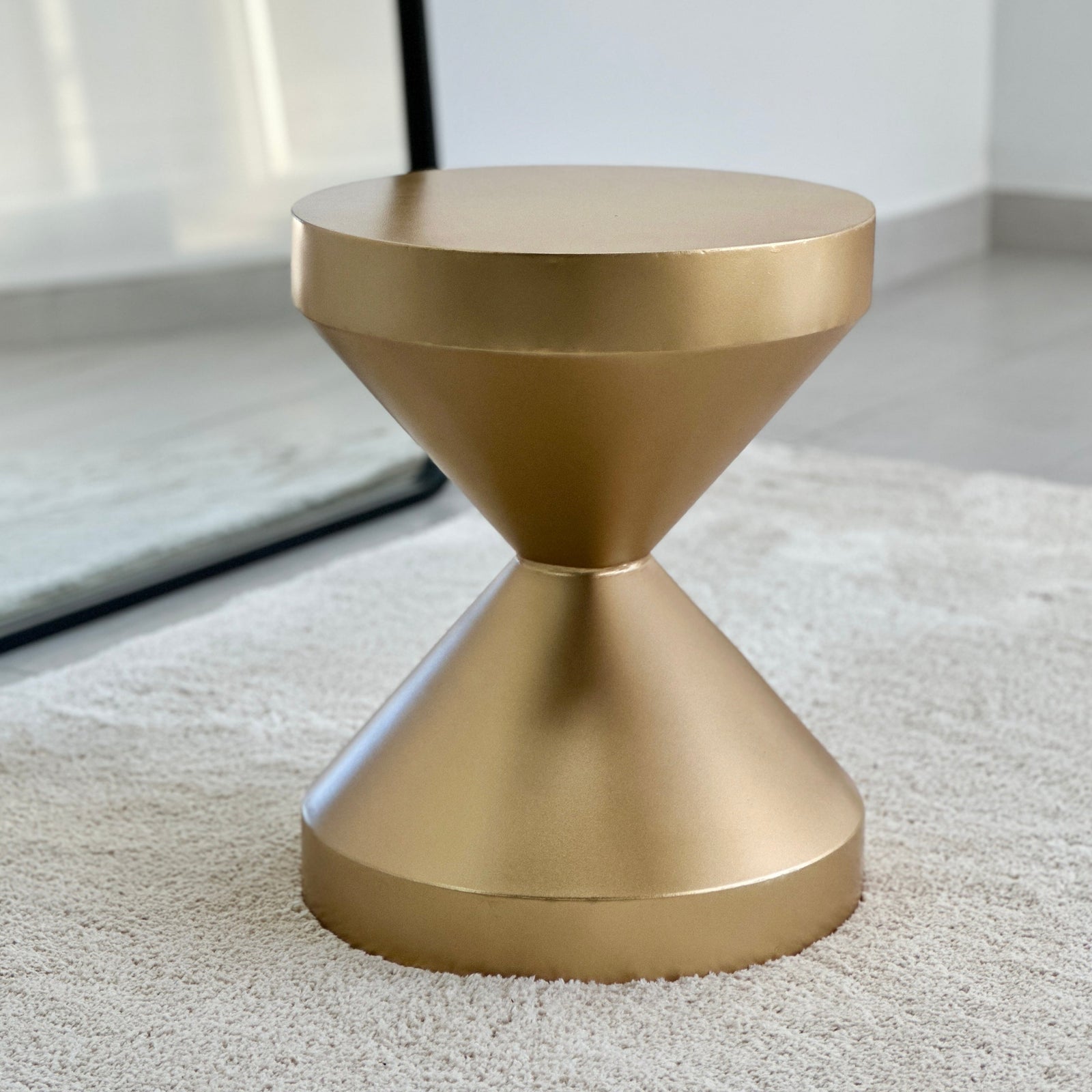Sand Clock Gold Metal Side Table