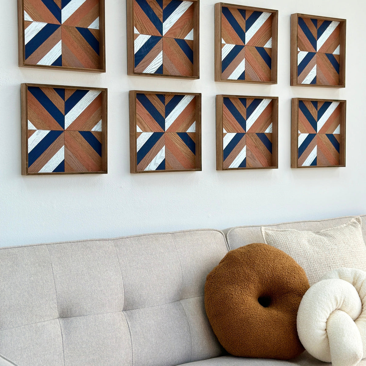 Indigo Terracotta Wooden Wall Art