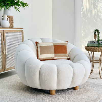Nuvola Bone White Boucle Accent Chair